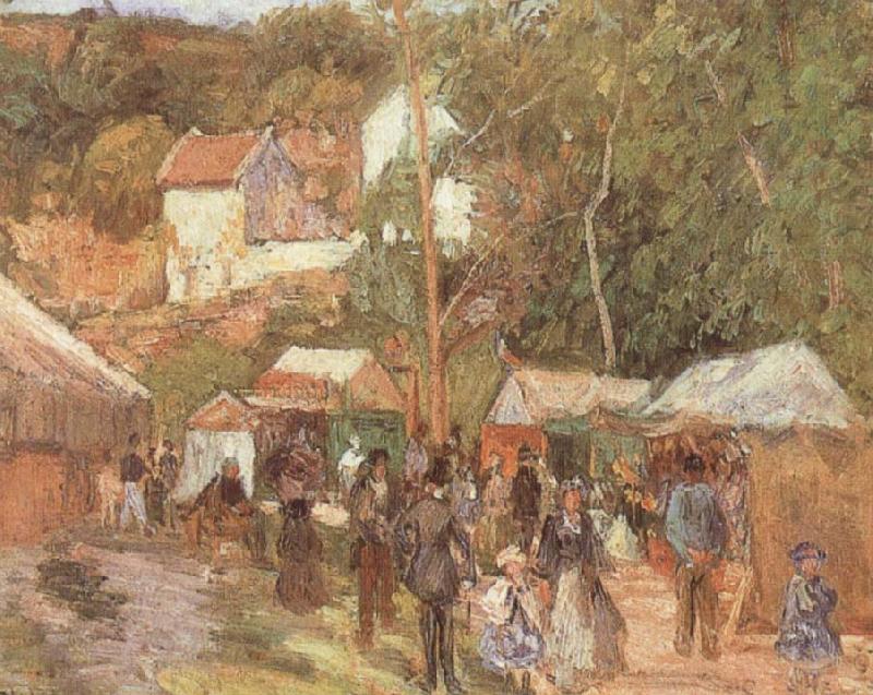 Camille Pissarro A Fair at the Hermitage near Pontoisem oil painting picture